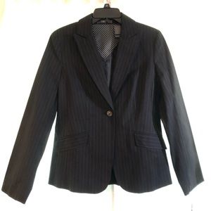 Classic Women's Pinstripe Blazer - Black